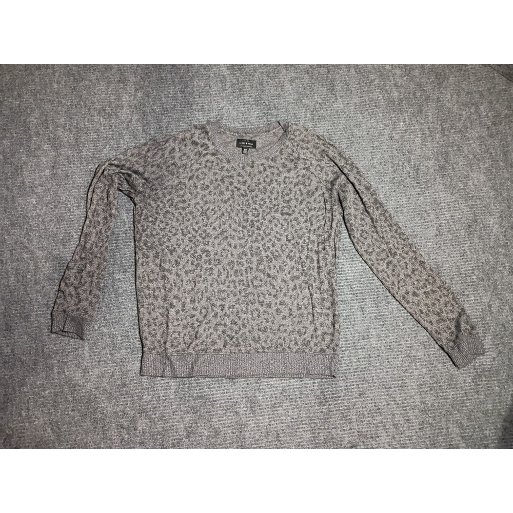 Lucky Brand Women's Long Sleeve Animal Print Gray Sweater Size‎ Medium